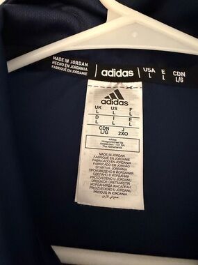 adidas Navy Jacket with White Logo Tag